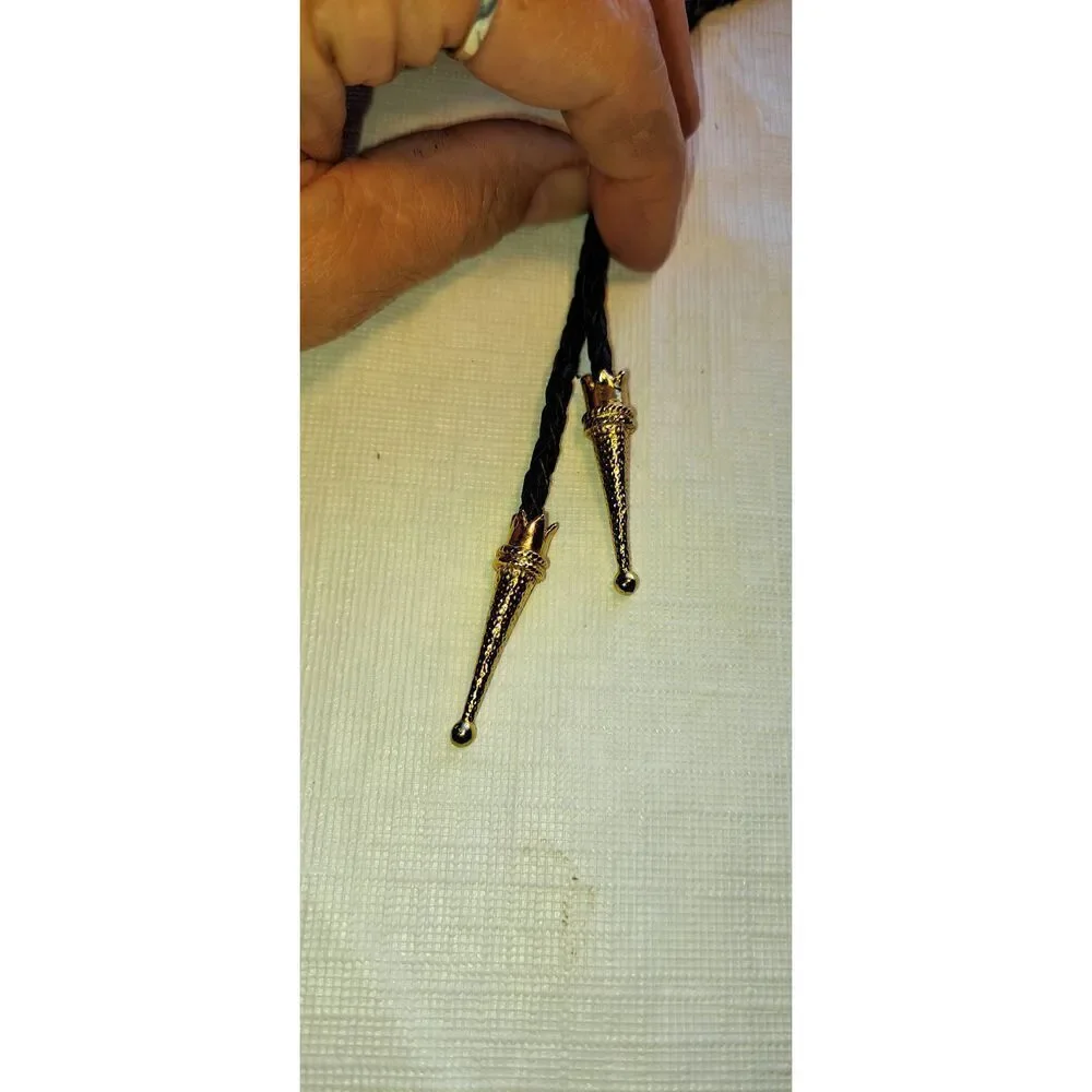 Vintage Gold Tone Bald Eagle Bolo Tie 18 inches